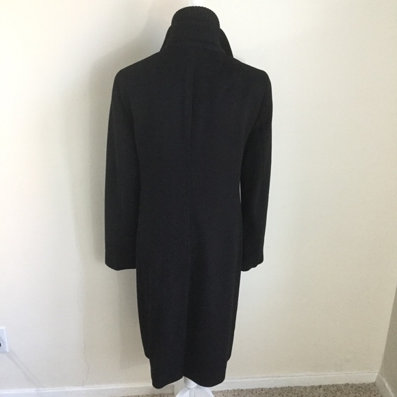Akris Punto Black Wool Pea Coat Full Length Zip Button - Picture 5 of 10